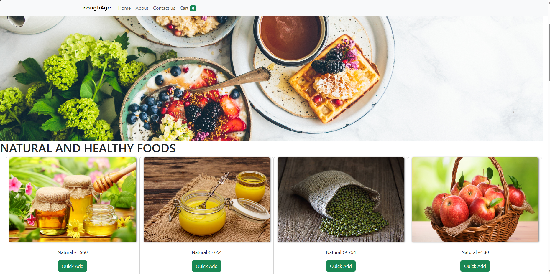 roughAge E-Commerce — Fresh produce delivery platform with same-day delivery service.